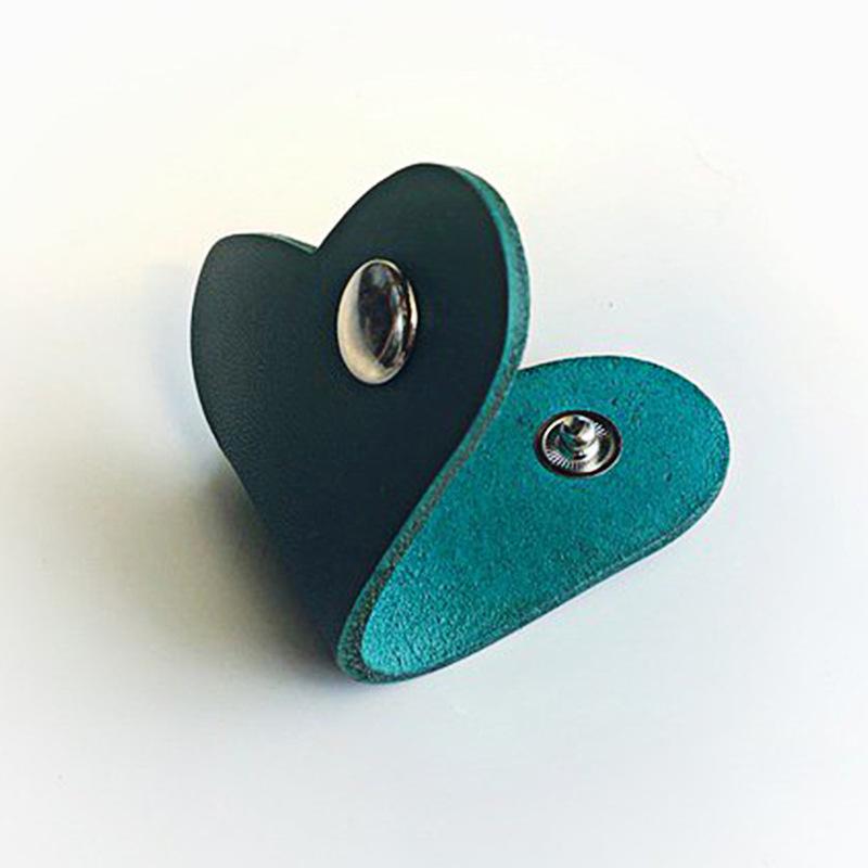 创意爱心皮革绕线器 数据线防折断卷线器 pu时尚心形耳机理线