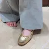 Sapatilhas Chuyuji Douradas com Glitter para Mulheres, Lindos Sapatos de Salto Baixo para o Início da Primavera, Novo Estilo Mary Jane Retro Francês 2026