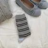 Super Estilo Coreano! Meias Caneladas Femininas de Novo Estilo com Laço de Fita Flor de Botão Feita à Mão Nicho