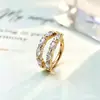 Aretes de anillo brillantes de doble capa con corte marquise de aleación de titanio F136 en dorado, Aretes para piercing labial de titanio G23 con rosca interna y circonita