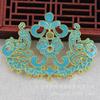 Acessórios de Joalheria Gotejamento de Óleo Jade Sintético Azul Queimado Artesanal DIY Cobre Conservador de Cor 61*42mm Estilo Antigo Material B3427