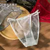 Lingerie Sexy para Mulheres, Tentação de Desejo Puro, Tanga de Renda Malha Europeia e Americana, Calcinha Semi-Transparente Ultra-Fina com Tiras Finas