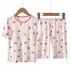 Roupas domésticas de manga curta para crianças terno Verão Fino Yousse Meninos e Meninas Pijamas terno Semelhante ao Modal Novo