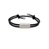 Soporta grabado, pulsera tejida de cordón cuadrado de cuero y acero inoxidable, ajustable, disponible en varios colores, adecuada tanto para hombres como para mujeres