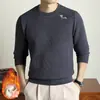 Suéter Masculino Xiaomi de Veludo Espesso 600g Gola Redonda Outono Inverno 2026 Novo Camada Base Quente com Veludo Malha Masculina