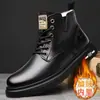 Novos sapatos de algodão Martin transfronteiriços, mesmo estilo, confortáveis e leves, botas de couro estilosas britânicas, à prova de vento, sapatos de couro para todas as estações atacado