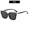 Gafas de Sol Cuadradas de Marco Grande Europeas y Americanas de Gama Alta Modernas para Mujer Moda Retro Protección Solar para Exteriores Gafas de Sol Transfronterizas