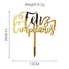 Fábrica Direta de Inserts Acrílicos de Aniversário Transfronteiriços Espanhóis Fornecimento Direto Decoração de Bolo de Festa de Aniversário de Camada Única