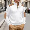 Ropa para Hombre Primavera y Otoño Casual Clásico Cuello Alto Tela Jacquard Suéter Americano Top Estilo Americano