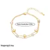Moda Europea y Americana Transfronteriza Simple Nicho Diamante Cuadrado Amor Doble Capa Acero Inoxidable Pulsera Joyería Pulsera