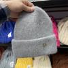 Sombrero Tejido de Pelo de Conejo Angora para Mujer Otoño e Invierno Estilo Coreano Moda M Estándar Doble Doblez Grueso Cálido Lana Japonesa Sombrero para el Frío