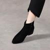 Botines Puntiagudos para Mujer 2025, Botas Negras Sencillas y Elegantes con Hebilla de Cadena para Adelgazar, Dos Opciones de Altura, Botas de Algodón para Mujer, Botas de Piel para Mujer