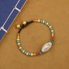 Pulsera de Piedra Natural Estilo Étnico Tibetano Nuevo Retro Simple Personalidad para Hombre y Mujer Serie Cuentas Nepalés Tejida