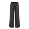 Pantalones rectos de nailon con rejilla de doble línea, ligeros, de secado rápido, con efecto piel de hielo para hombre, nuevos pantalones largos casuales holgados de estilo coreano de verano para mujer