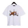 2024 Talla Europea Versión Mayorista Am Tinta Salpicada Flujo Pintura Camuflaje Cielo Estrellado Graffiti Letra Manga Corta High Street Camiseta de Pareja Iri