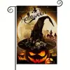 Bandeira de Jardim de Outono para Halloween Abóbora Fantasma Bandeira Impressa Frente e Verso Festa de Halloween Decoração de Feriado Bandeira de Quintal