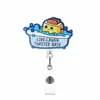 Porta-credencial retráctil de acrílico, clip divertido para insignia, lindo porta-credencial de identificación retráctil, porta-credencial retráctil personalizado con purpurina de fácil extracción