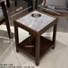 Mesa de Café Mahjong de Gama Alta con Forma de Abanico para Hotel Madera Maciza Placa de Roca Pequeño Estante de Almacenamiento Sala de Ajedrez y Cartas Estante para Agua de Té Especial para Casa de Té Antiescaldado