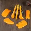Tabla de masaje gua sha de resina, bastón para relajar los músculos faciales, cuchillo para relajar los músculos de los ojos, peine gua sha, bolígrafo de acupuntura para masaje de cuerpo completo, juego de siete piezas