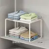 Prateleira organizadora retrátil para guarda-roupa, ferramenta economizadora de espaço para armário de roupas, prateleira divisória deslizante, sapateira