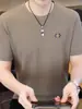 Camiseta Branca de Verão Masculina de Manga Curta Fresca Respirável Camisa a Gás Nova Blusa de Manga Meia-Manga Tamanho Grande Secagem Rápida Roupa de Verão
