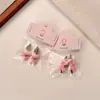 Nuevo Estilo Pinza para el Cabello Floral Rosa con Moño, Pasador Dulce y Lindo para Flequillo y Accesorios para el Cabello