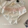 Durazno Cariño ~ Deseo Puro Dulce Amor Panties de Encaje para Mujer Cintura Baja Cuadros Transpirables Moño Calzoncillos para Niña