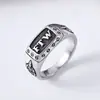 R1176 joias de comércio exterior atacado personalizado retrô europeu e americano FTW anel de titânio para dedo médio masculino