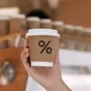 Copo de Café Descartável com Tampa para Bebida Quente Leite de Soja Chá com Leite Copo de Papel Kraft para Embalagem Comercial Yixu Bebida Fria Shihuai