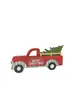 Camioncito rojo vintage con árbol de Navidad, decoración de mesa de madera, centro de mesa navideño, regalos de Navidad