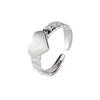 Anillo Difeng 999 de plata pura cepillada, encantador, con diseño de estilo torcido para mujer, anillo con forma de corazón, personalidad, anillo sencillo, pulsera