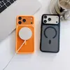 Funda magnética de color puro para teléfono móvil con acabado esmerilado y tacto de piel, adecuada para iPhone 17/16/15/14 Promax, funda protectora