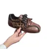 Zapatos de Entrenamiento Alemanes de Bloques de Color Retro con Suela Gruesa para Mujer 2026 Otoño Nueva Llegada Doble Cordón Versátil Hace que los Pies Parezcan Más Pequeños Zapatos Deportivos Casuales