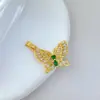 [Ouro Real de Cobre] Borboleta Natural Moda Personalizada Comércio Exterior Transfronteiriço DIY Joias Feitas à Mão Pingente Micro-Incustado de Cobre Zircônio