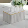 Caixa de Lenços Sala de Estar Luxo Leve High-end Simples Doméstico Mesa de Jantar Design Criativo Senso High-end Couro Caixa de Papel Estilo ins