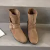 Botines Retro Estilo Coreano con Hebilla para Mujer 2026 Otoño/Invierno Nueva Llegada Aumento Interno de Altura Estilo Occidental Punta Redonda Botas Martin de Doble Uso