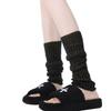 Cubrepiernas de Seda Plateada para Otoño e Invierno, Calcetines de Lana Tejida Gruesos y Cálidos Color Gris de Media Pantorrilla para Mujer, Calcetines de Felpa para Cubrepiernas de Invierno y Verano
