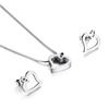 Colgante de acero de titanio con forma de corazón y temperamento coreano, conjunto de collar y pendientes de Joker sencillos con personalidad para estudiantes, joyería al por mayor