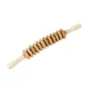 Rueda de Masaje Abdominal de Madera Doce Ruedas Grano de Madera Fitness Yoga Plantar 12 Ruedas Masajeador Abdominal Manual