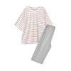 Pijama Bueno Sin Estampar de Manga Corta Sin Costura Lateral Algodón Tianzhu Ropa de Casa Traje de Pareja para Hombre y Mujer Ropa de Casa de Algodón Tejido