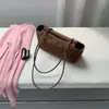 Bolso Nuevo de Gamuza para Otoño e Invierno Versátil Estilo Coreano Nicho Bolso Baguette de PU Bolso de Hombro de Terciopelo de Alta Gama para Mujer