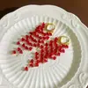 Brincos de Borla de Cristal Vermelho, Design de Nicho Novo e Moderno, Brincos Longos de Alta Qualidade, Brincos de Noiva Únicos Atacado