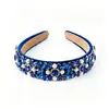 Nova tiara transfronteiriça com um estilo Barroco de luxo leve, tiara de coroa alta com bordas largas, strass de vidro coloridos e design de coroa