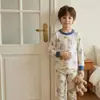 Conjunto de Pijama de Algodón Colorido para Niños, Ropa y Pantalones de Algodón Puro Sin Costuras para Niños y Niñas de Otoño, Ropa de Casa para Bebé, Ropa Interior 100% Algodón