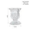 Estilo europeu simples vidro pequeno castiçal café ktv romântico mesa de jantar atmosfera decorativo pequeno haste cera castiçal