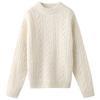 Nuevo jersey de punto trenzado cálido de manga larga, cuello alto medio grueso de lana pura, para otoño e invierno 2025, para niños y niñas