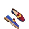 Jw Mocasines Casuales para Hombre de Talla Grande Estilo Británico Zapatos de Piel de Moda Punta Fina Slip-Ons de Diseñador