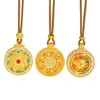 O Mesmo Estilo do Colar Pingente Bússola Auspiciosa Oito Tesouros Rotativa Banhada a Ouro Cravejada de Diamantes Tradicional da Loja Puzuo Gold, Novo Pingente Estilo Chinês