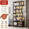 Estantería de Madera Maciza Estilo Chino para Exhibición de Té, Gabinete de Almacenamiento Adorno Divisor para Sala de Té, Gabinete de Exhibición para Juego de Té
