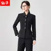 Conjunto de Blazer e Calça Preto Profissional Feminino Outono 2026 para Estudantes Universitárias Baixinhas, Adequado para Estágio e Trabalho, com um Toque de Luxo